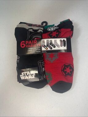 Disney Men's 6-Pair Variety Socks - Black, Red, Green